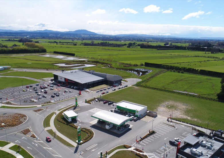 Aerial view of a residential development