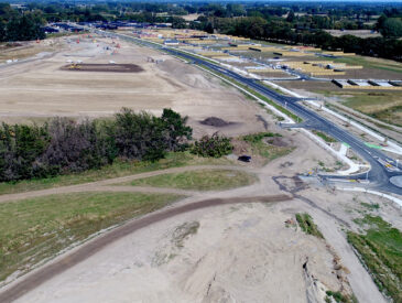 Aerial view of a residential development