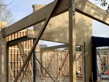 Construction of house - view of wooden structure