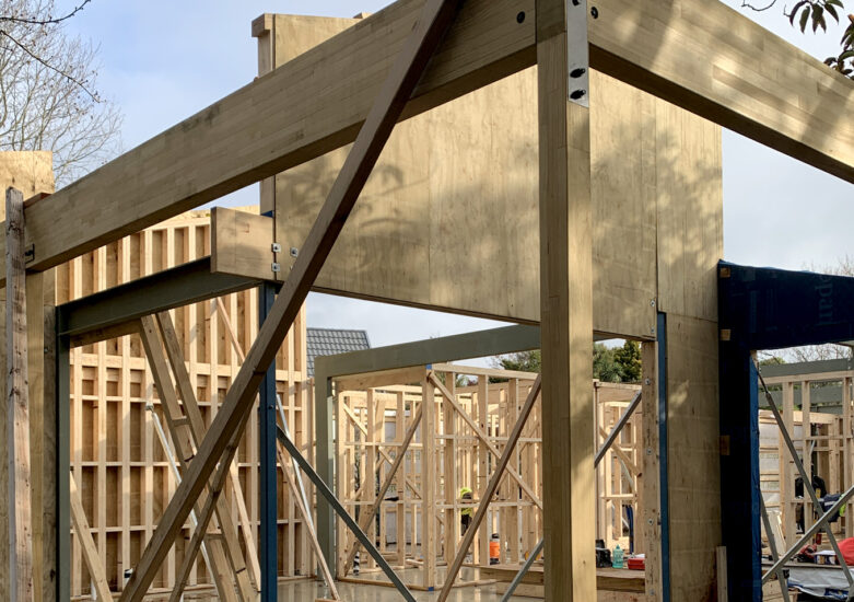 Construction of house - view of wooden structure