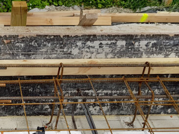 Construction of house - view of foundation