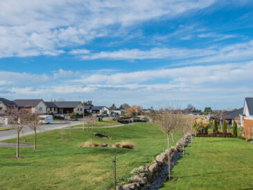 View across subdivision and landscape