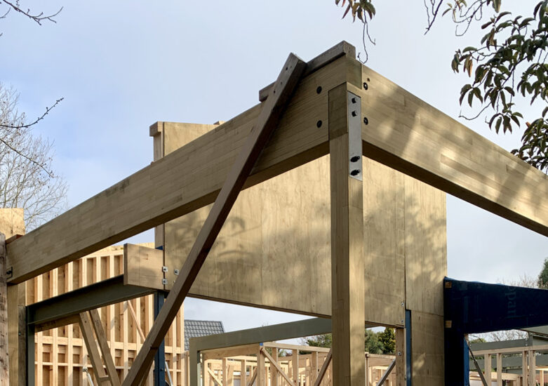 Construction of house - view of wooden structure