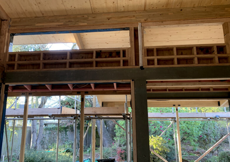 Construction of house - view of wooden structure