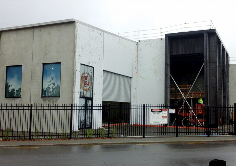 View of a warehouse building