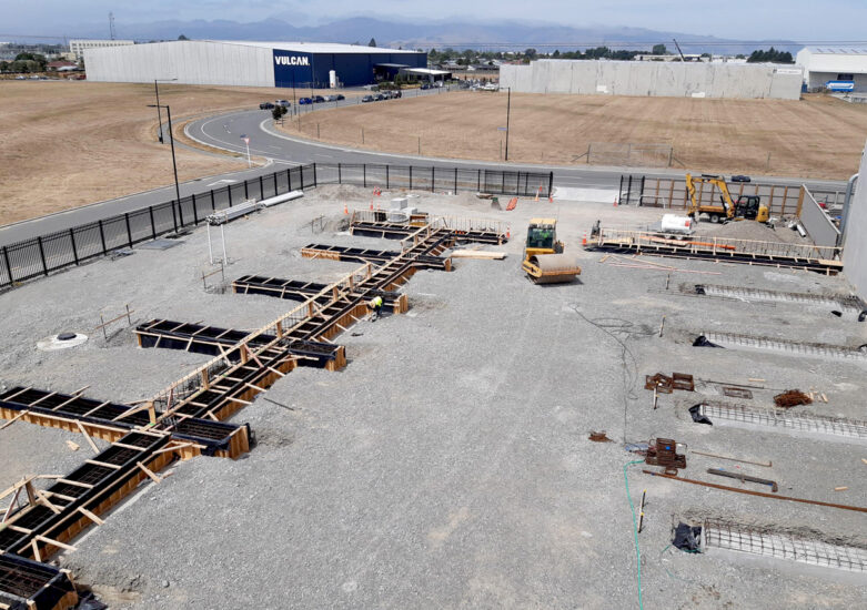 Aerial view of a construction site