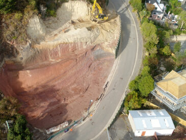 Aerial view of rockface