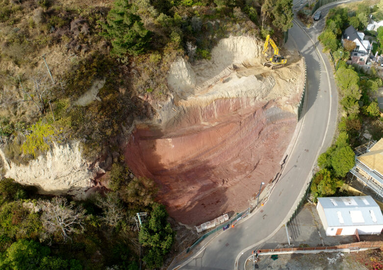Aerial view of rockface