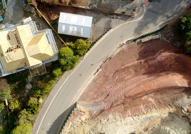 Aerial view of rockface