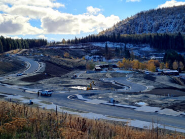 Aerial view of a subdivision development