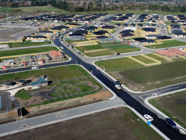 Aerial view of a residential development