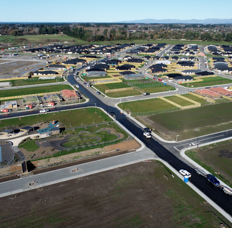Aerial view of a residential development