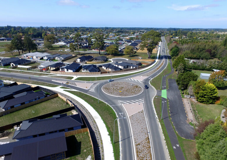 Aerial view of property development