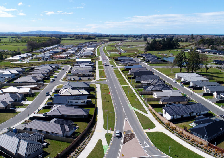 Aerial view of property development