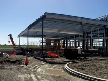 Aerial view of construction