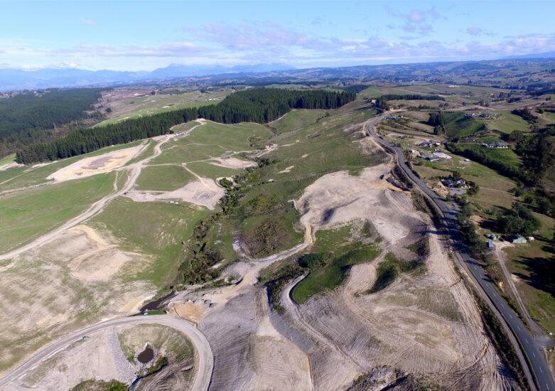 Aerial view of proposed development land