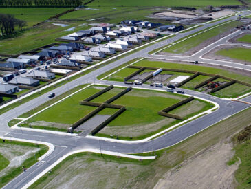 Aerial view of property development