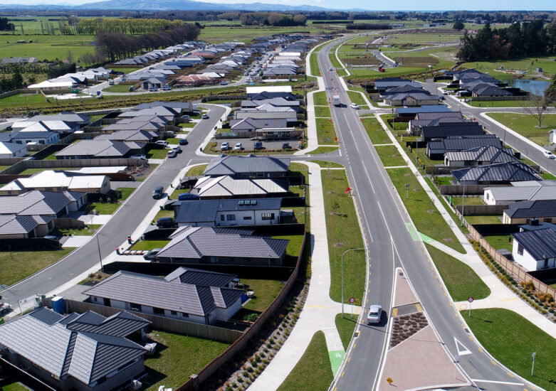 Aerial view of property development