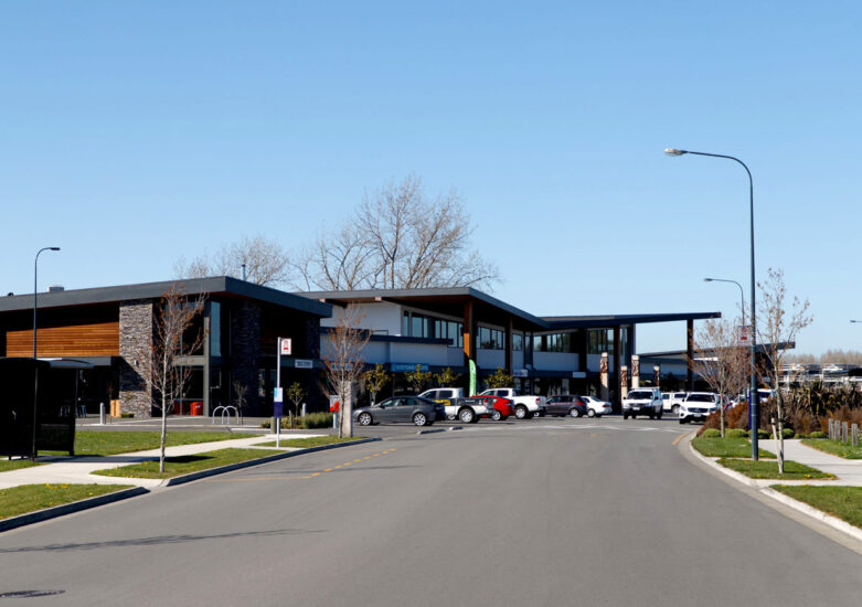 Commercial development on a sunny day.