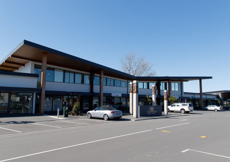 Commercial development on a sunny day.