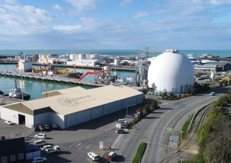 Aerial view of Timaru port