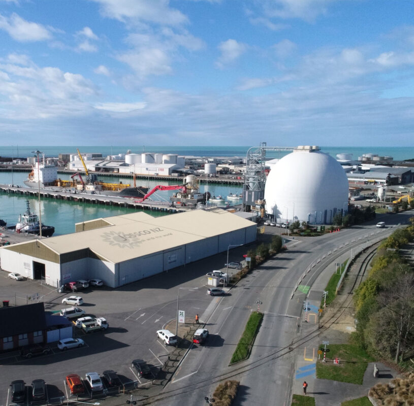 Aerial view of Timaru port