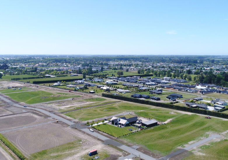 Aerial view of subdivision in Ashburton district