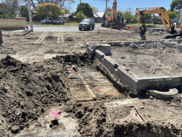 View of soil and construction in progress